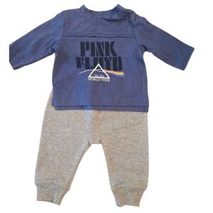 NWT PINK FLOYD '72-73 WORLD TOUR PANT SETS SZ 0 To 3 Month Infant BLUE GRAY #454